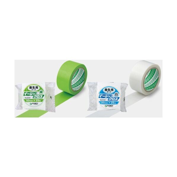 カモイ/カモ井 ポリエチレンクロステープ イージークロス NO.5101 緑 25mm×25m NO.5101GREEN25X25 1点×60巻