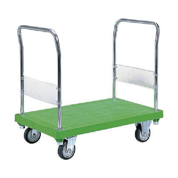 サンコー 樹脂製運搬車 805404 ハンドカー(固定ハンドル・両袖タイプ) 緑 805404GR00 1点