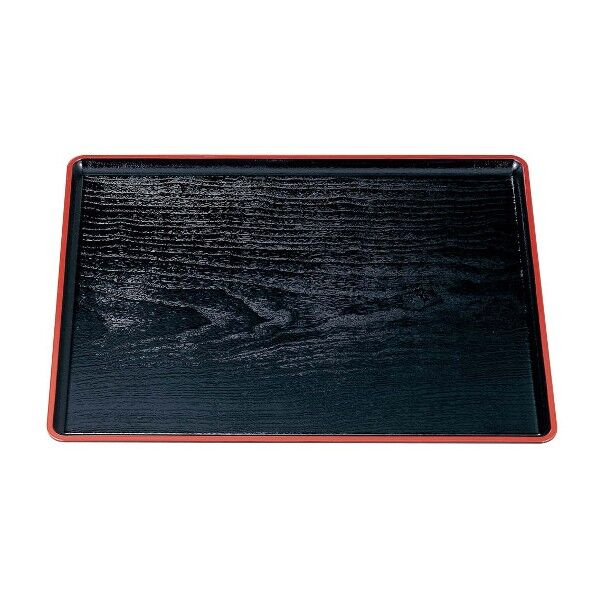 桐木目長手盆 黒天朱 尺5寸 ABS樹脂 1214050 63-7174-07 1点