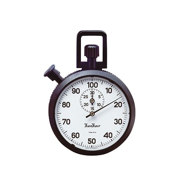 ABSアナログストップウォッチ30分計 1周100分 最小:1/100分 中国語版校正証明書付 121.0217-00 3-6930-03-57 1点