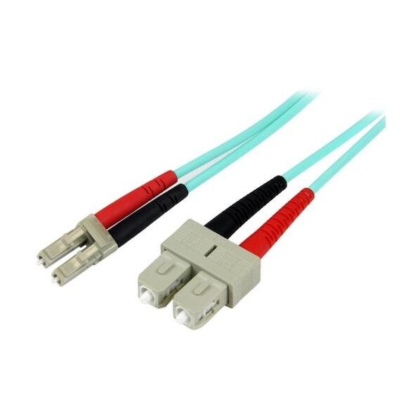 光ファイバーケーブル/1m/OM3準拠/50/125/LC-SC/LSZH/アクア/光配線 マルチモード光パッチコード A50FBLCSC1 1本
