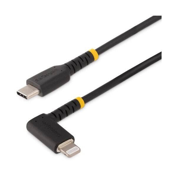 Lightningケーブル/USB-C/2m/L型/高耐久/ブラック/iPhone iPad ライトニング