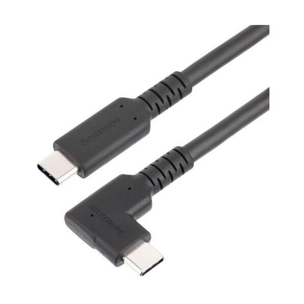 USB-Cケーブル/L字型/高耐久/50cm/USB 3.2 Gen 1/4K60Hz DP alt/100W PD/同期充電 RUSB31CC50CMBR 1本