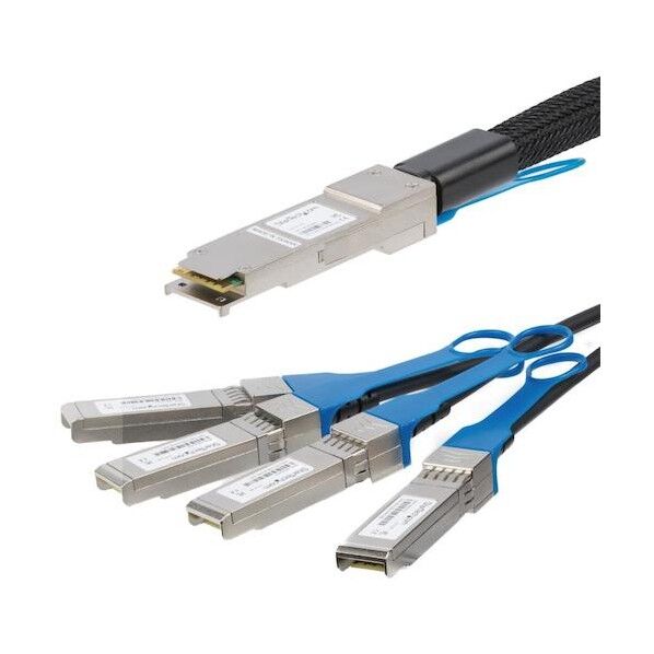 DAC Twinaxブレークアウトケーブル/1m/MSA対応アンコード/40Gbps/銅線ダイレクトアタッチケーブル