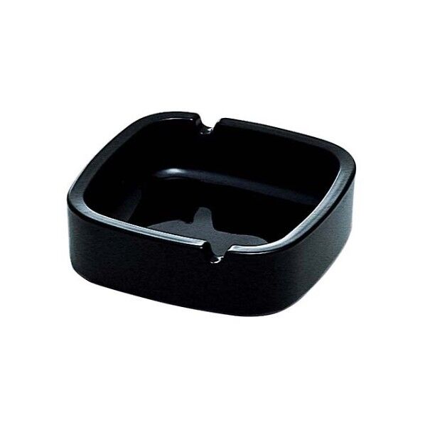 ガラス スクエアー 灰皿 ブラック P-05536-BK-JAN 1531300 61-6816-99 1点