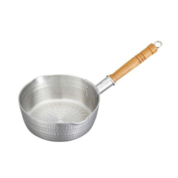 アルミ 底平 浅型打出 雪平鍋(目盛付)15cm 3040200 63-7109-13 1点