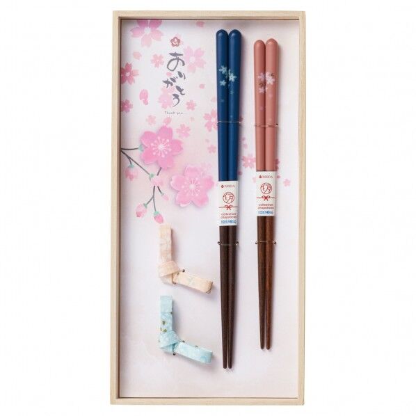 桐箱箸置付夫婦箸 アリカﾞトウ