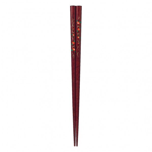 一双 めでた箸 飛び椿