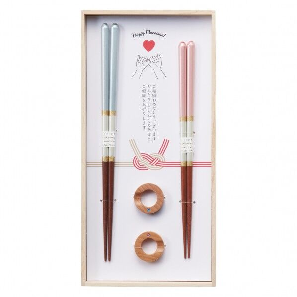 桐箱箸置付 シャンパンペア