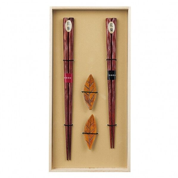 一双 花梨&箸置ゆずりは2P