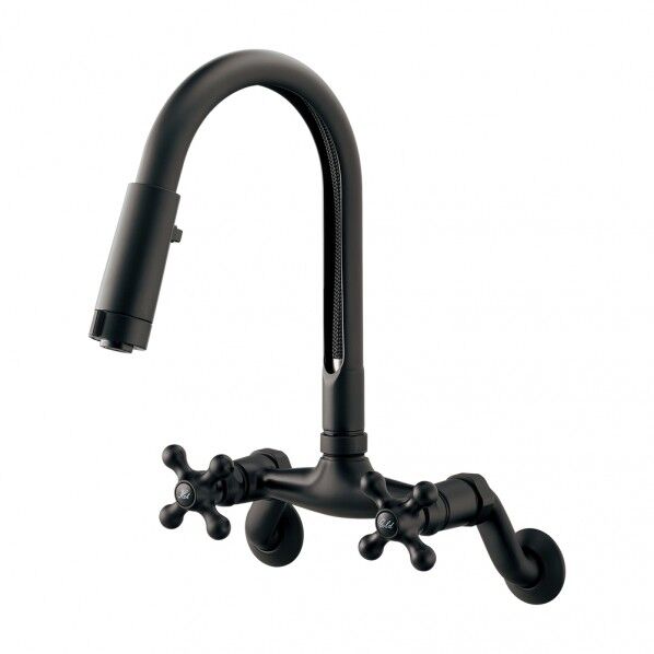 2ハンドル混合栓(シャワーつき) マットブラック 124-108-D 1個