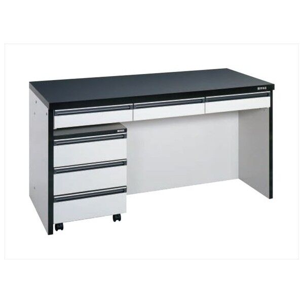 サイド実験台(キャビネットワゴン1台・引出し付) グレー・ブラック STA-12LA 1台...