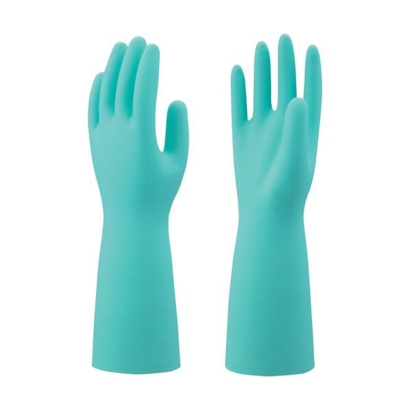 ニトリルゴム手袋 まとめ買い 簡易包装ニトリルゴム製手袋薄手 グリーン Lサイズ NO138-LG10P 10双...