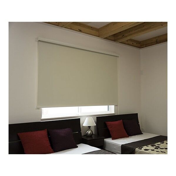 ロールスクリーン 幅45cm×高さ135cm 防炎遮光ベージュ L3565 64-0914-59 1点