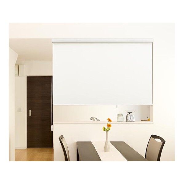 ロールスクリーン 幅180cm×高さ220cm 防炎オフホワイト L3564 64-0914-58 1点