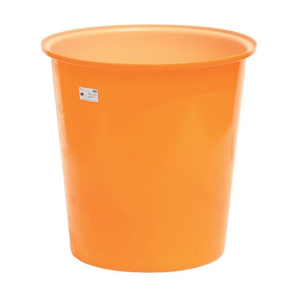 【車上渡し】M型丸型容器200L オレンジ 755×755mm M-200 1個