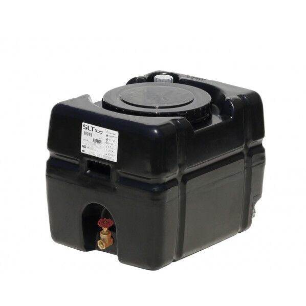スーパーローリータンク 100L 黒 (フタ含む) 直付けスリースバルブ25A付 SLT-100 BK+SV25A 1点