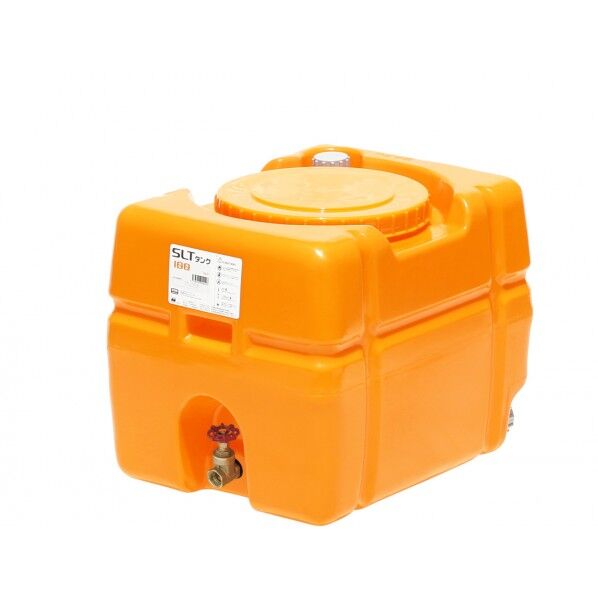 スーパーローリータンク 100L オレンジ (フタ含む) 直付けスリースバルブ25A付 SLT-100 OR+SV25A 1点