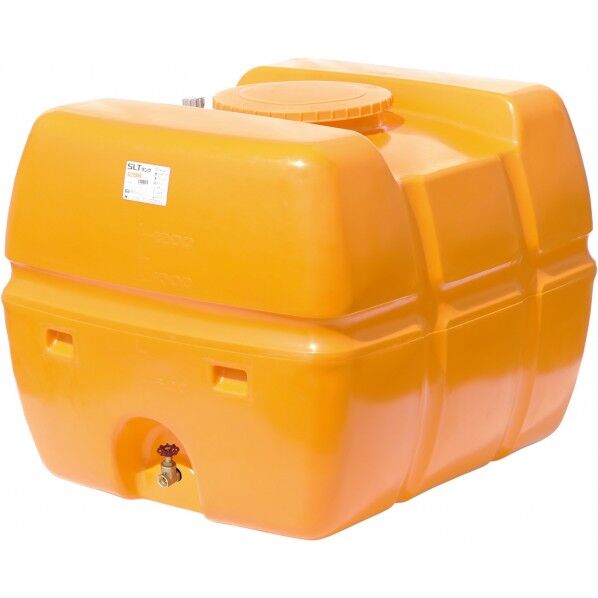 スーパーローリータンク 1200L(フタ含む)直付けスリースバルブ50A付 オレンジ SLT-1200 OR+SV50A 1点