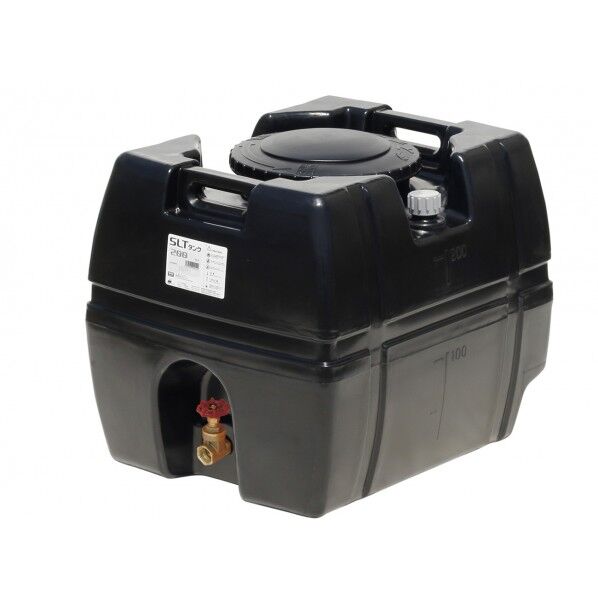 スーパーローリータンク 200L(フタ含む)直付けスリースバルブ25A付 ブラック SLT-200 BK+SV25A 1点