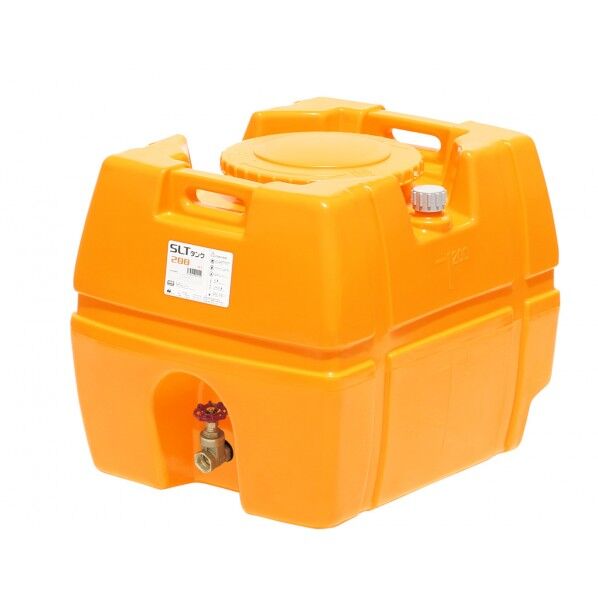 スーパーローリータンク 200L(フタ含む)直付けスリースバルブ25A付 オレンジ SLT-200 OR+SV25A 1点