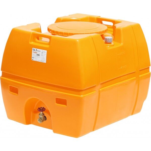 スーパーローリータンク 500L(フタ含む)直付けスリースバルブ40A付 オレンジ SLT-500 OR+SV40A 1点