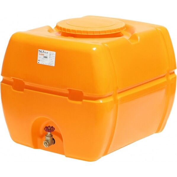 スーパーローリータンク 600L(フタ含む)直付けスリースバルブ25A付 オレンジ SLT-600 OR+SV25A 1点