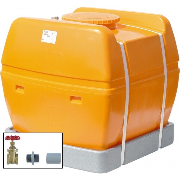 スカット1000(フタ含む)ドレンバルブセット(40A)付 オレンジ SKT-1000+VALVE-SET40A 1点
