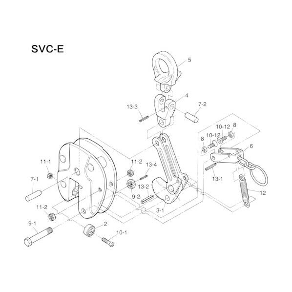 立吊クランプ(SVC-E)用ロックハンドルセット SVG2E 1セット...