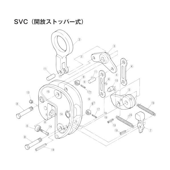  立吊クランプ(SVC)用カムセット SVT2 1セット