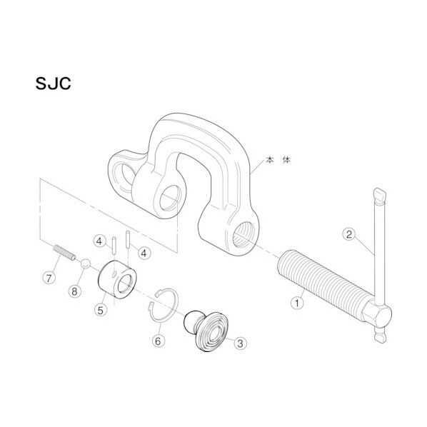 スクリューカムクランプ(SJC)用カムセット SJT1 1セット
