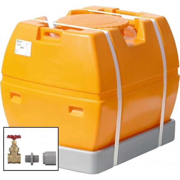 スカット500(フタ含む)ドレンバルブセット(25A)付 オレンジ SKT-500+VALVE-SET25A 1点