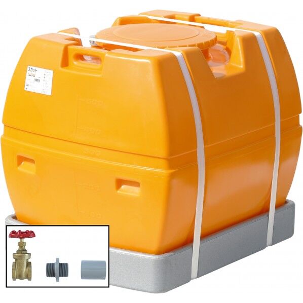 スカット500(フタ含む)ドレンバルブセット(40A)付 オレンジ SKT-500+VALVE-SET40A 1点