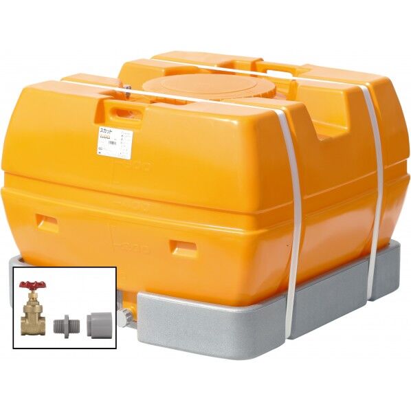 スカット600(フタ含む)ドレンバルブセット(25A)付 オレンジ SKT-600+VALVE-SET25A 1点