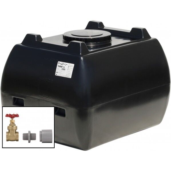 ホームローリータンク500(フタ含む)ドレンバルブセット(25A)付 ブラック HLT-500(BK)+VALVE-SET25A 1点