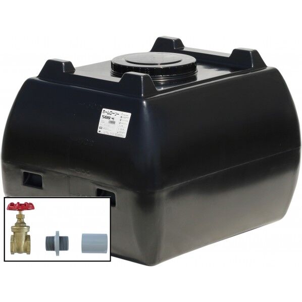 ホームローリータンク500(フタ含む)ドレンバルブセット(40A)付 ブラック HLT-500(BK)+VALVE-SET40A 1点