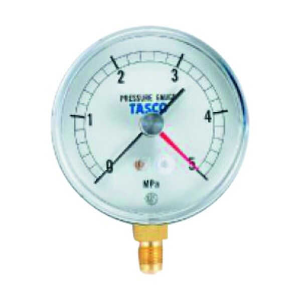 フレアタイプ気密試験用75φ圧力計(5.0MPa設置針式) TA148AF-250 1個