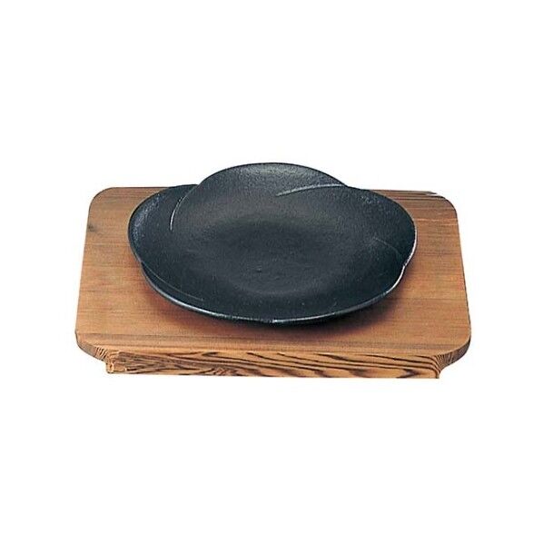 SN 鉄 和風ステーキ皿 焼杉 梅 5072900 20cm 61-7986-69 1点