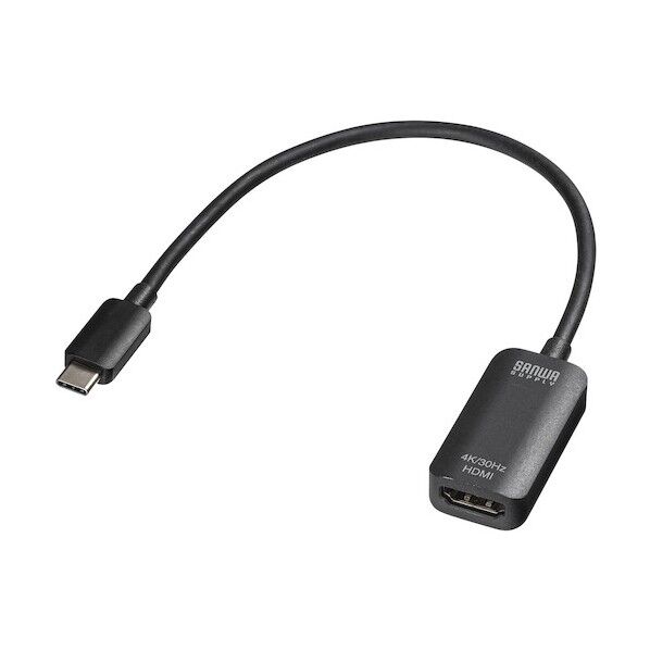 サンワサプライ USB Type C-HDMI変換アダプタ(4K/30Hz) AD-ALCHD02 1個...