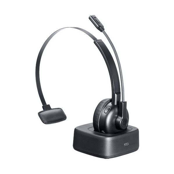 Bluetoothヘッドセット(単一指向性マイク・充電クレードル付き) MM-BTMH67BK 1個...