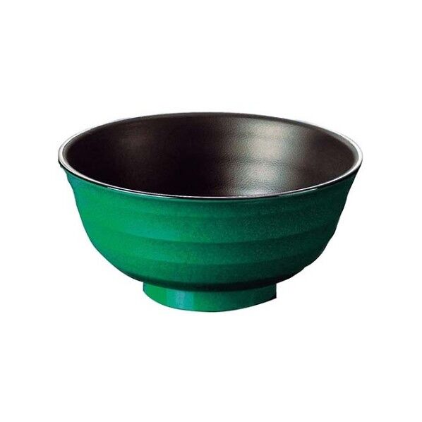 メラミン うどん鉢 グリーン内黒 K757-GB 6824230 61-7994-68 1点