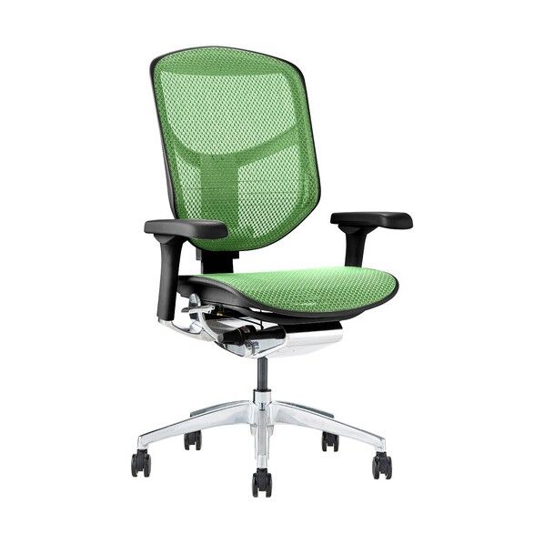  オフィスチェア エンジョイ2 ロータイプ ブラックフレーム 張地 グリーン EJ2-LAM-BF-GN 1点...