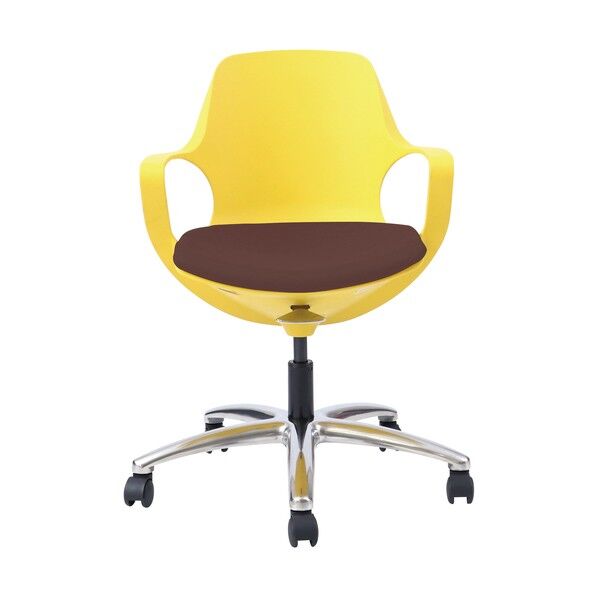 オフィスチェア ポゴチェア イエローフレーム 座面 ココア POGO YE/COCOA 1点...