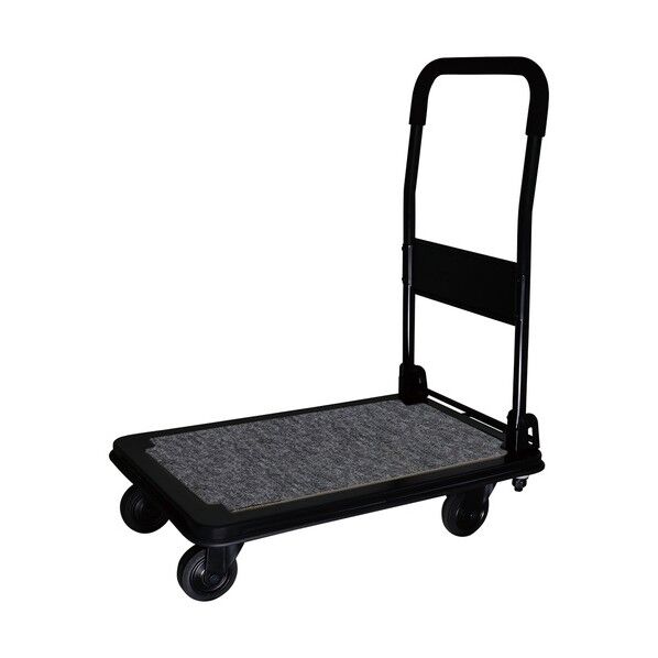 シシク スチール製運搬台車 スチール製鋼板補強ボディ 本体カラー･ブラック スタンダードプレスキャスタ･ブラックライン ゴム車輪付 DSA(BBK)-BKW 1台...