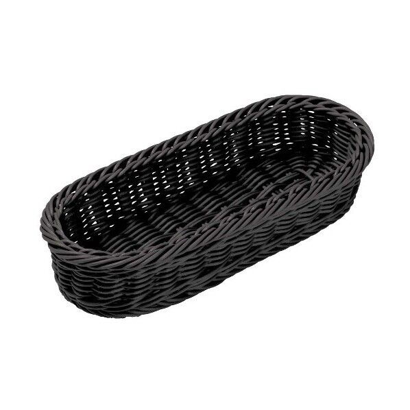 PPラタン 小判型カトラリーバスケット CB-009-BK 5422030 ブラック 63-7182-42 1点