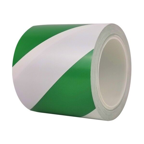  厚手PVCラインテープ PVC 幅100mm×22m 緑白 1巻入 J2353-G/W 1巻