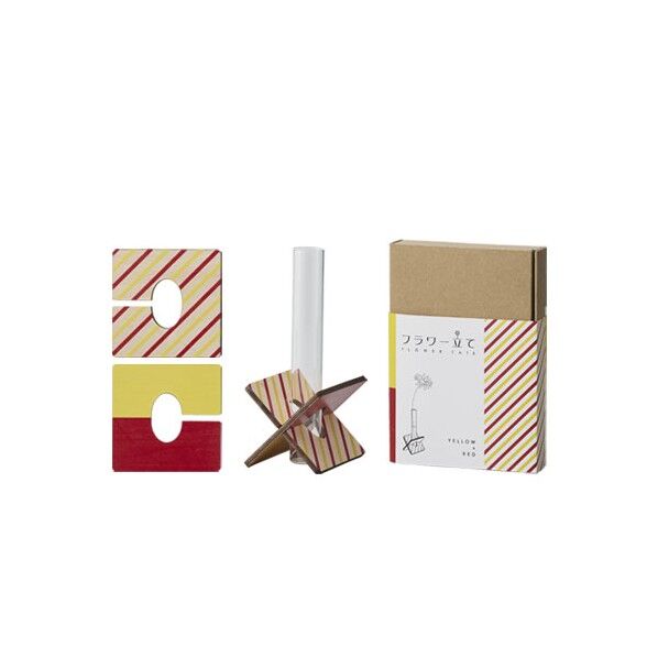 フラワー立て イエロー×レッド