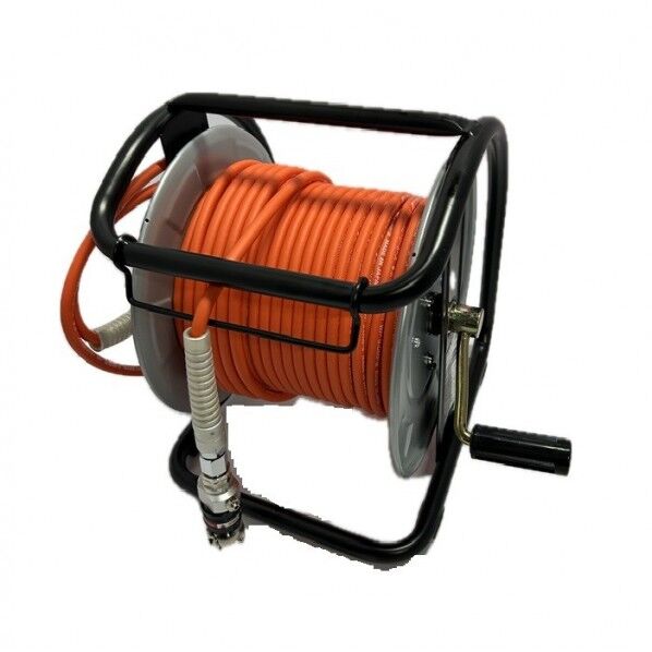 高圧用C型エアードラム(スムージーホース付) オートロックスウィングダスターソケット オレンジ 内径 Φ5mm×30m NHDALB-530C 1台