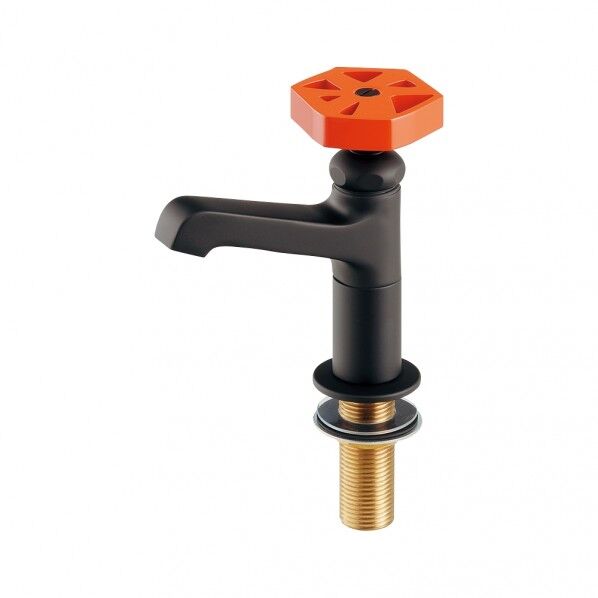 立水栓 マットブラック・オレンジ 700-023-DR 1個