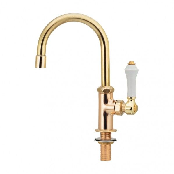 カラー単水栓(ゴールド系) 泡沫立形スワン水栓 700-783-AG 1個...